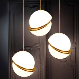 Novità lampada a sospensione sferica iorn LED E27 loft moderna lampada a sospensione per soggiorno hotel ristorante camera da letto studio bar