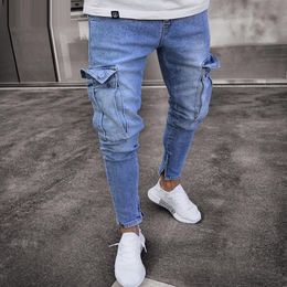 E-BAIHUI New Men's Distressed Skinny Jeans Men Designer Mens Slim Rock Revival jeans Straight Hip Hop Man's streetwear J290K