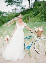 Bohemian Wedding Dresses Organza Brides Gowns Hot Sale Cheap Plus Size A-line Beach Country Bridal Gowns Crystals Sweetheart 156