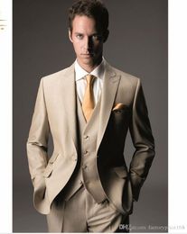 Fashionable One Button Groomsmen Peak Lapel Groom Tuxedos Men Suits Wedding/Prom/Dinner Best Man Blazer(Jacket+Pants+Tie+Vest) 513