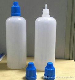 Squeezable PE Plastic Dropper Bottles 120ml with Childproof Cap Long Thin Tip For E Liquid Oil