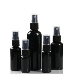 10 20 30 50ML Black Refillable Fine Mist Spray Bottle Perfume Sprayer Bottle Cosmetic Atomizers PET Spray Bottles Pump SN1376