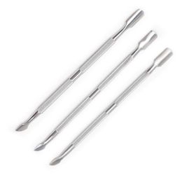 200PCS Oblique Head Nail Pusher Manicure Trimmer Spoon Cuticle Pusher Pedicure Dead Skin Remover Tool Nail Art Pusher F1735