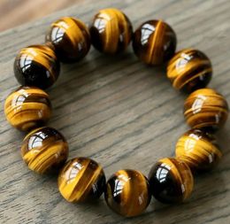 Natural yellow tiger eye stone bracelet 18mm