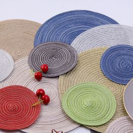Handmade Cotton thread Round tableware Mat pads Anti-skid Insulation Anti-skid Coaster Plate Bowl Mat Cup Insulation Mat