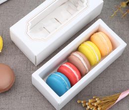 100pcs/lot Wedding Party candy box Empty Baking Packaging box transparent boxes chocolate box For 5pcs Macaron SN51