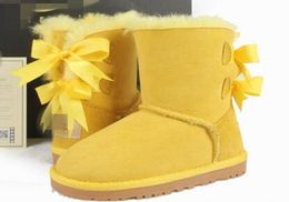 Hot venda- Austrália WGG 3280 botas de inverno altas clássicas de couro reais Bailey bowknot botas de neve Bailey arco das mulheres sapatos de inicialização