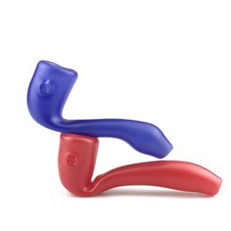 New 3.5 Inch Glass Smoking Pipes with Thick Pyrex Colorful Glass Spoon Pipe Bubbler Blue Red Tobacco Hand Pips for Smoke