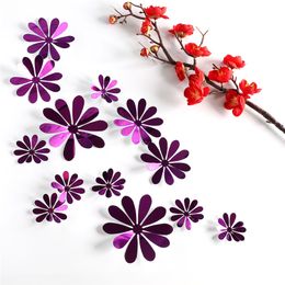 DIY Flower 3D Art Wall Sticker Home Decor Living Room Bedroom Kids Rooms Girls Decals Party Gifts yq01807