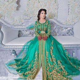 formal kaftan Australia - merald Evening Dresses Green Muslim Formal Long Sleeves Abaya Designs Dubai Turkish Prom Party Gowns Moroccan Kaftan vestidos fiesta de noche