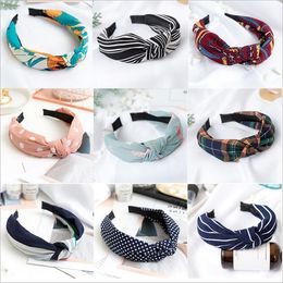 75 Styles Weihnachten Bohemian Mädchen Baby Schleife Haarstäbe Flamingo Wave Point Turban Twist Head Wrap Twisted Knot Haarband Bandanas