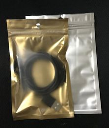 500pcs 9*15cm Resealable Seal Valve Zipper Gold Clear Packing Bag Plastic Zip lock Storage Pouch With Hang Hole