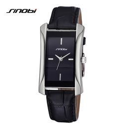 SINOBI Elegant Women's Rectangle Wrist Watches Durable Leather Watchband Top Luxury Brand Ladies Geneva Quartz Clock Female G221I