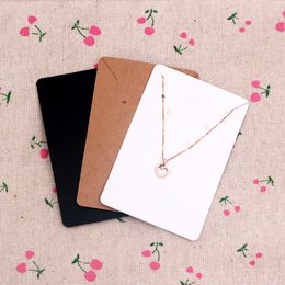 Wholesale 200Pcs/lot 6x9cm Kraft Jewelry Cards Paper Earrings Card Necklace Display Packaging Cards Tags Can Custom Logo