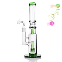 12.5 Inch green unique glass hookah pipe dab rig 18 mm joint bowl water pipes