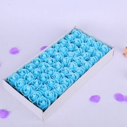 50pcs/set Soap Flower Artificial Roses Romantic Valentine's Day Gift Box-packed Wedding Flowers Decoration Rose Free Ship HHA1025