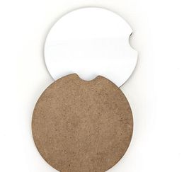 Mats Pads Sublimation wooden mdf blank car coastes heat transfer printing coasters with cork and Non-slip