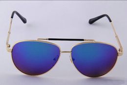 Luxury-High Quality Fashion Round Sunglasses Mens Womens Designer Brand Sun Glasses Gold Metal Black Dark Glass Lenses Better Black Case