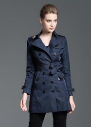 Venda quente clássico moda britânica médio longo casaco/marca designer de alta qualidade inglaterra trench para mulher tamanho S-XXL 4 cores