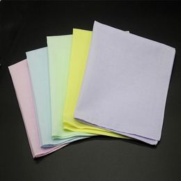 100% Cotton Solid Colour Hankerchiefs Women Men Pocket Square Handkerchief Wedding Plain DIY Print Draw Hankies