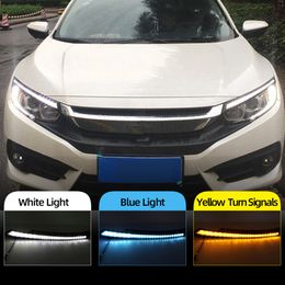 1 Set LED Headlight Eyebrow Daytime Running Light DRL Flowing Yellow Signal For Honda Civic 2016 2017 2018 2019 2020 Blink