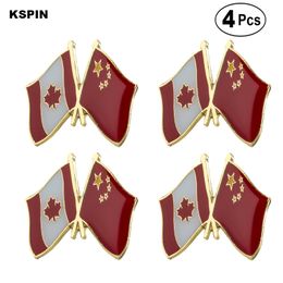 Canada & China Friendship Flag Pin Lapel Pin Badge Brooch Icons 4PC