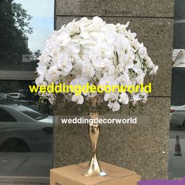 no flowers including ) white green silk rose hydrangea plastic flower arrangement wedding Centrepiece flower stander decor611