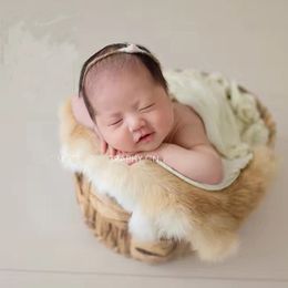 Neugeborene Fotografie Props-Pelz-Baby-Fotosession Kulisse Stoff Posing Korb Filler fotografia Zubehör