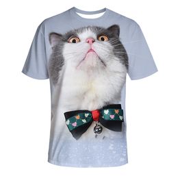 Fashion 3D t shirts print Animals Cats Men's Womens tshirt Anime Short Sleeve Tees O-neck Tops cartoon tshirt 141 XMAS Gift