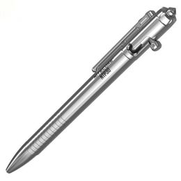 Freeshipping NTP30 Bolt Action Tactical Pen Self-defense Titanium Alloy Tools Ergonomically Tungsten Steel Tapered Tip