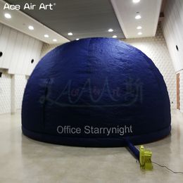 6m Diameter Designed Dark Blue Dome Inflatable Planetarium Movie Dome Structure Astronomy Education with Zipper Door for School