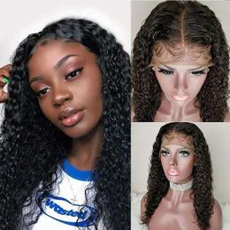 New arrival water wave lace front wig Pre plucked curly 360 lace frontal wig brazilian hair wigs 130%density with baby hair bleached knots