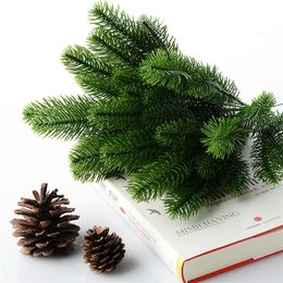 10Pcs Artificial Flower Fake Green Plants Pine Branches Christmas Tree For Christmas Party Decorations Xmas Tree Ornaments P20