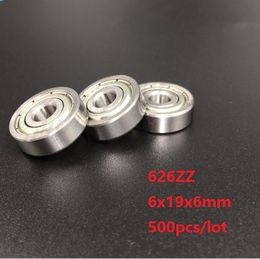 500pcs/lot 626ZZ 626-ZZ 626 ZZ 6*19*6mm Deep Groove Ball bearing Mini Ball Bearings for 3d printers parts 6x19x6mm 626Z