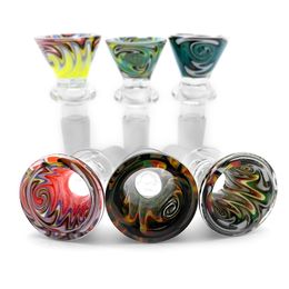 Wholesale Wig Wag Glass Bowl 14mm 18mm Male Glass Bowl Heady Glass Bong Bowl Piece Smoking Accessories For Dab Oil Rigs Pipes Tobacco