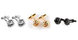 French Style Fashion Knot Design Men Cufflinks Gold Silver Black Party Suit Shirt Cuff Buttons Male Personalised Gemelos