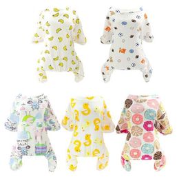 Jumpsuit For Dog Simple Color Cute Small Pajamas Pet Cat Clothes Puppy Coat For Chihuahua Pomeranian Dogs Print Clothing Shirt