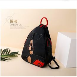 Designer-2019 Backpack Women Nylon School Bags for Teenage Girls Usb Charging Practical Functional Travel Female Backpack Shoulder Bag