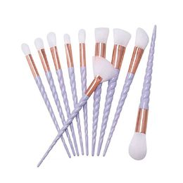 Hot 10pcs Unicorn Makeup Brushes Set Foundation Eyeshadow Base Powder Blush Blending Brushes Cosmetic Tools by hope12