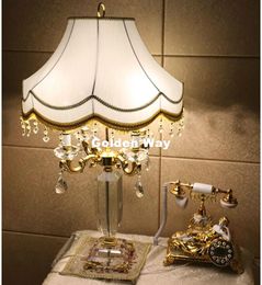 European Modern D520mm H900mm Golden Colour Crystal Table Light Desk Light Wedding Candelabra for Table Lamp AC 100% Guaranteed