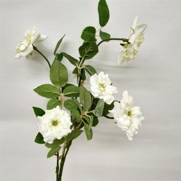Fake Short Stem Icelandic Rose (3 stems/piece) 20.87" Length Simulation Wild Roses for Wedding Home Decorative Artificial Flowers