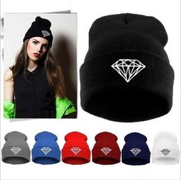 Hot Sale winter Hat Cap Beanie wool knitted men women Caps hats diamond embroidery Skullies warm Beanies Unisex free shipping MO46