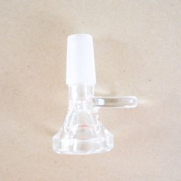 Transparent 14MM 18MM Male Pyrex Glass Bong Cake Handle Bowl Joint Container Herb Tobacco Filter Tube Holder Hookah Smoking Waterpipe Tool