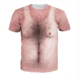 Newest Fashion Mens/Womans Hairy Chest Summer Style Tees 3D Print Casual T-Shirt Tops Plus Size BB0152
