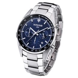 mens watches top brand luxury men fashion quartz watch blue dial silver steel watches tools for watchmakers relogio masculino ss B321O