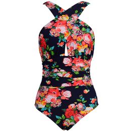 Women One Piece Swimwear Floral Swimsuit Push Up Bikini Padded Bathing Suit Lady Plus Size Swimwear Big Size Beachwear