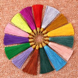 3 '' Ice Silk Gold Thread Cap Ohrringe Quaste Trim Anhänger Schmuck Machen DIY 15 Farben Option