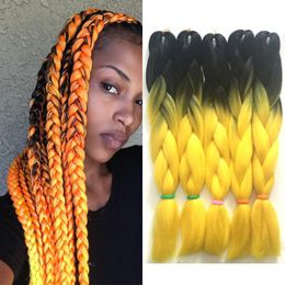 Ombre Xpression Braiding Hair Two Tone Jumbo Crochet Braids Synthetic Hair Extensions Blue Green Ombre Kanekalon Braiding Hair 24 Inch 100g