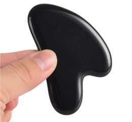 Facial Jade Gua Sha Board Black Obsidian Massage Tools Point Foot Back Acupress Face Lift Spa Massager