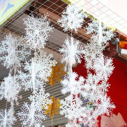 6/11/15/18/23/30cm Snowflake Christmas Decoration Snowflake Christmas Tree Ornament Pendant Plastic Snow Flake Xmas Party Supplies BC DH2602